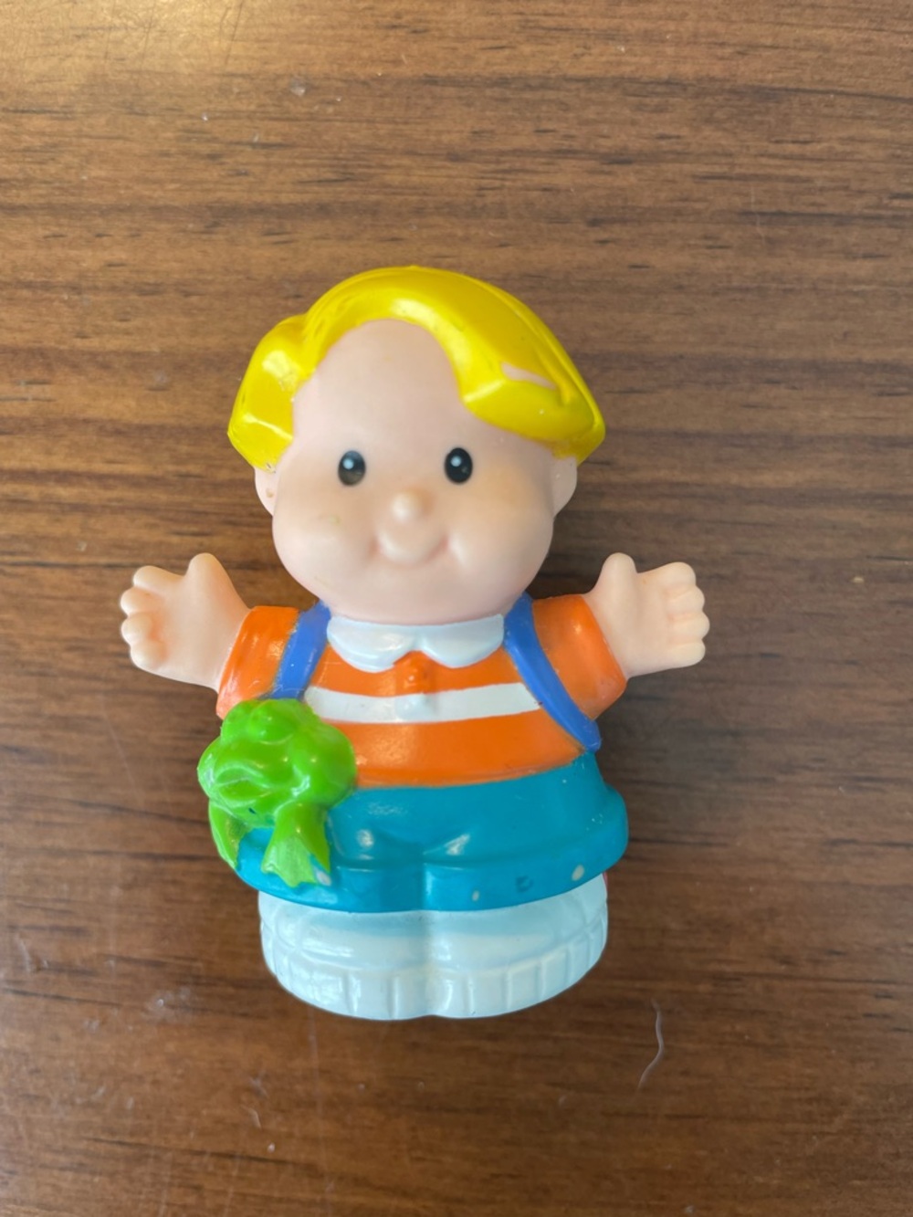 Eddie with Frog and Blue Backpack 1997 Fisher Price Little People Figure